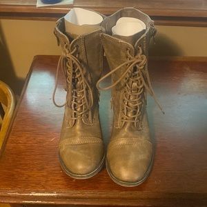 Brown combat lace up boots | 7